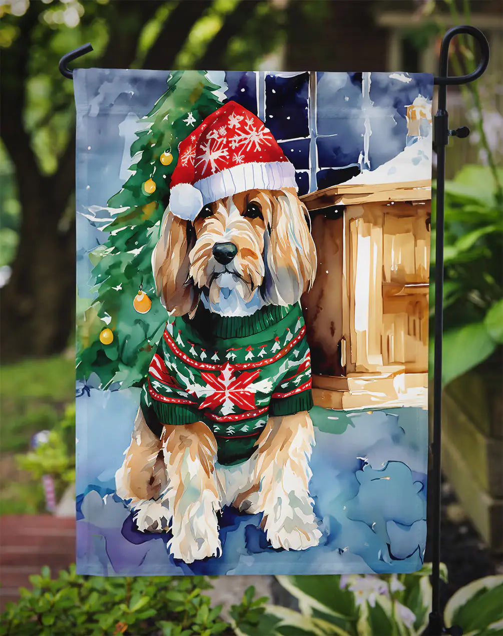 Petit Basset Griffon Vendeen Christmas Garden Flag