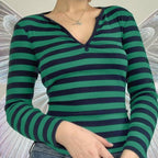 New Striped Pullover Long-Sleeved Top for Fall/Winter | Streetwear