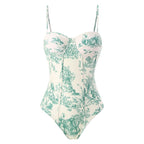 2023 Women's Retro One-Piece Swimwear with Skirt Set