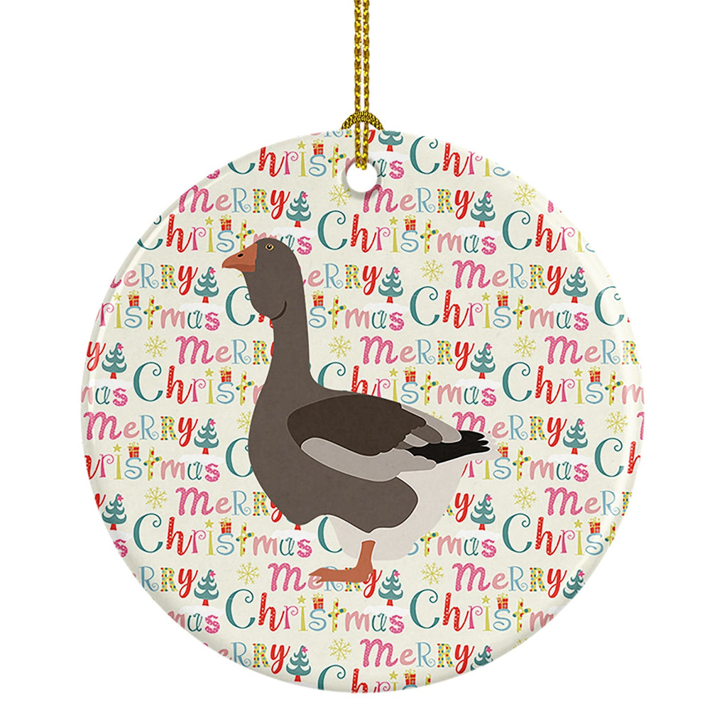 Toulouse Goose Christmas Ceramic Ornament