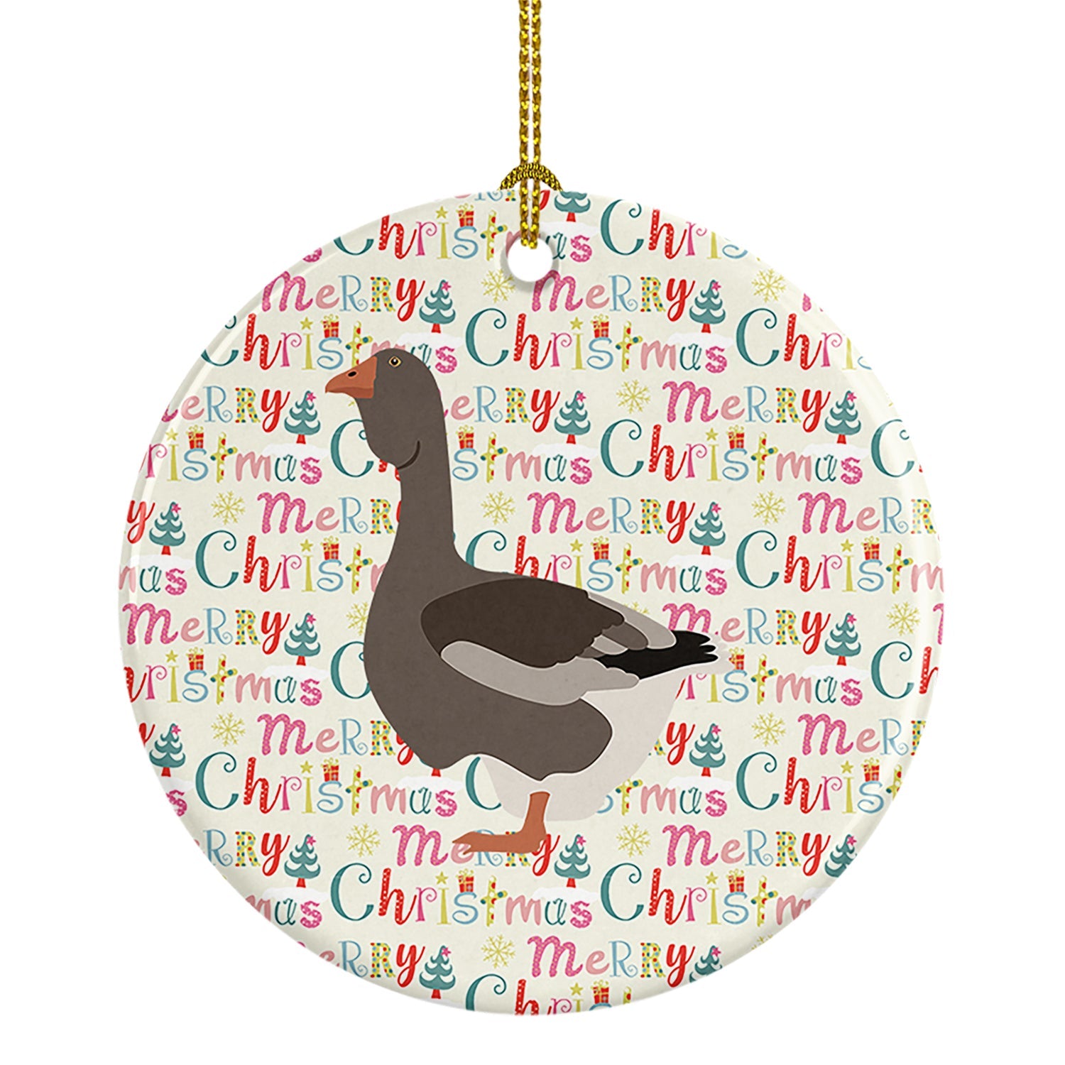 Toulouse Goose Christmas Ceramic Ornament