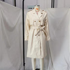 Loose Double-Breasted Long Trench Coat for Women