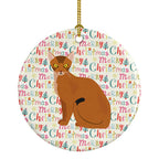 Abyssinian Cat Christmas Ceramic Ornament
