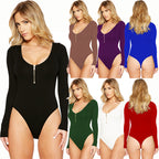 New Women's Striped Oversized Long-Sleeve Bodysuit