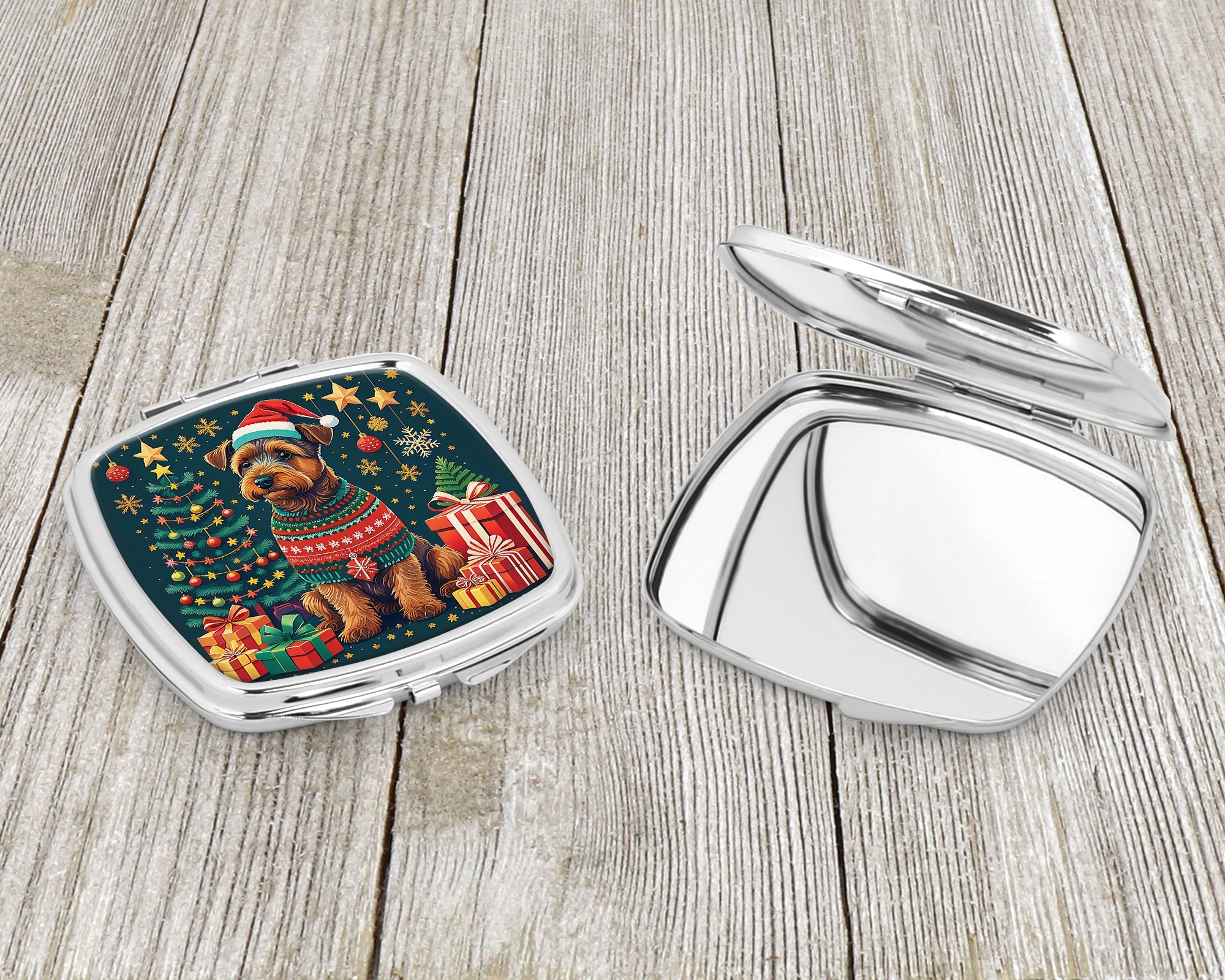 Welsh Terrier Christmas Compact Mirror