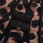Autumn Leopard Print Push-Up Long-Sleeve Bodysuit