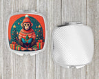 Monkey Christmas Compact Mirror