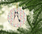 Merry Christmas West Siberian Laika Spitz Ceramic Ornament