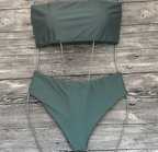 Women's Black Strapless Bandeau Bikini Set