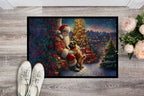 Brussels Griffon and Santa Claus Doormat