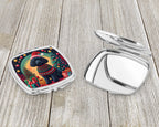 Black Poodle Christmas Compact Mirror
