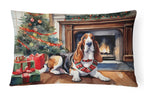 Basset Hound Cozy Christmas Throw Pillow