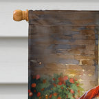 Basset Hound and Santa Claus House Flag