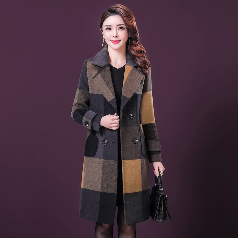 Slim Mid-Length Versatile Woolen Coat