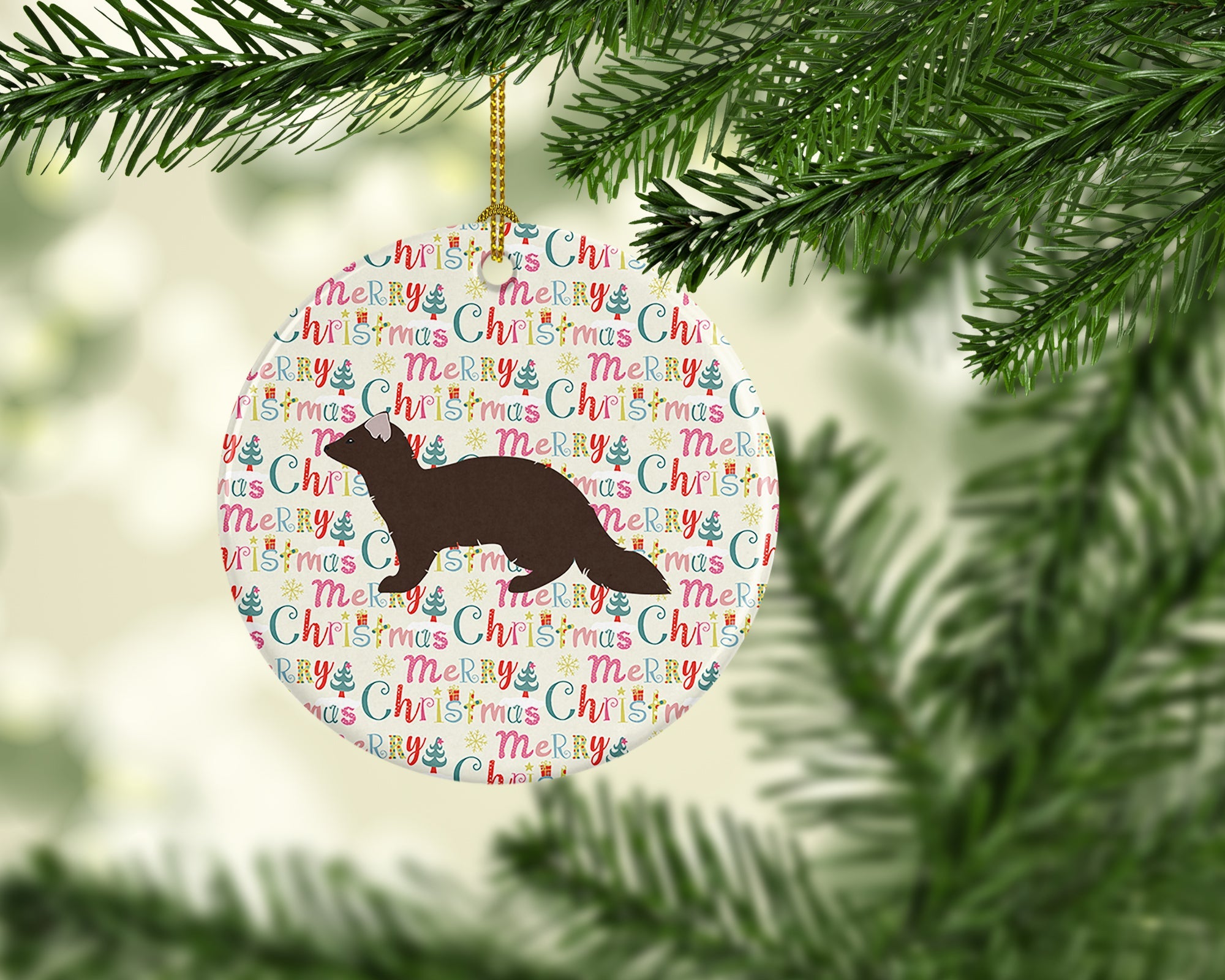 Sable Marten Christmas Ceramic Ornament