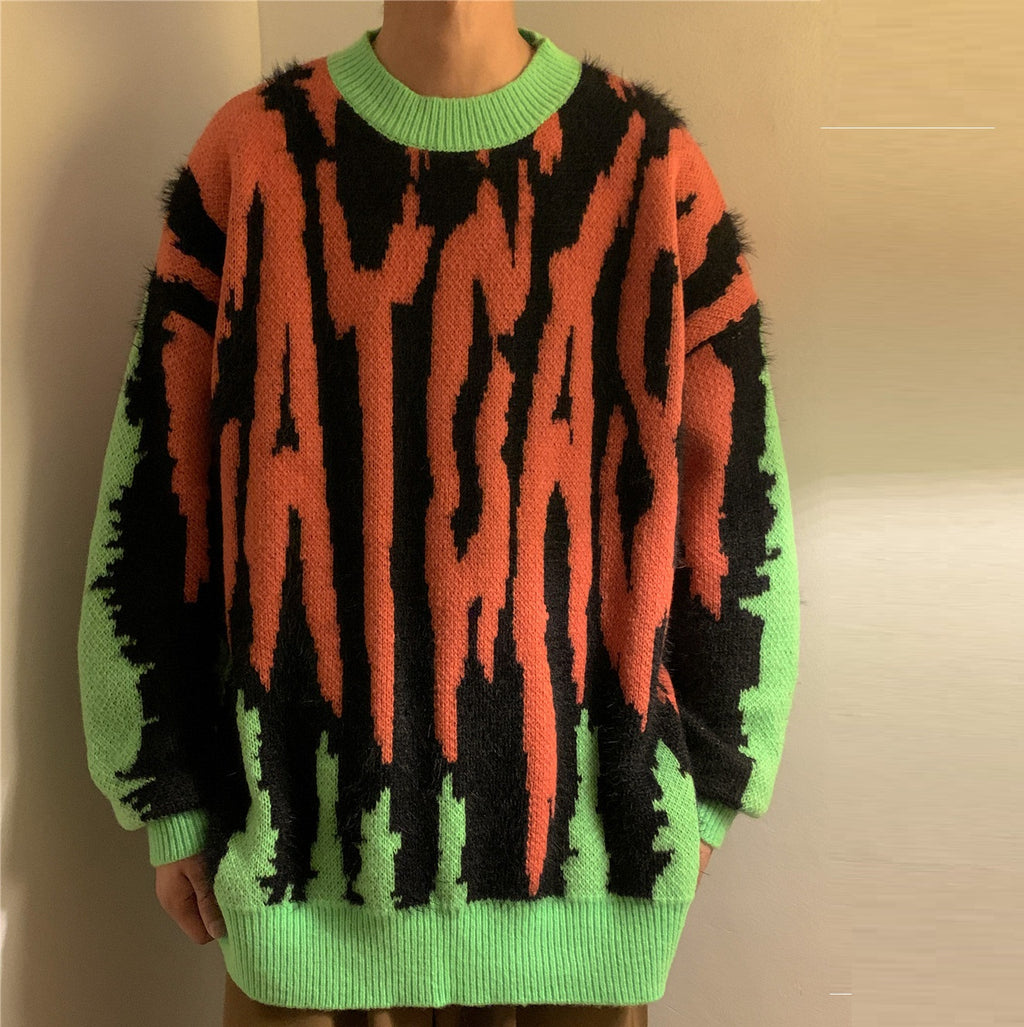 Thickened Crew Neck Loose Pullover Sweater | Streetwear