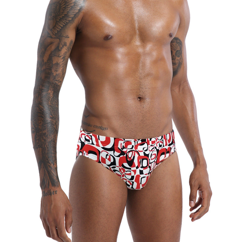 Men's Abstract Print Swim Briefs