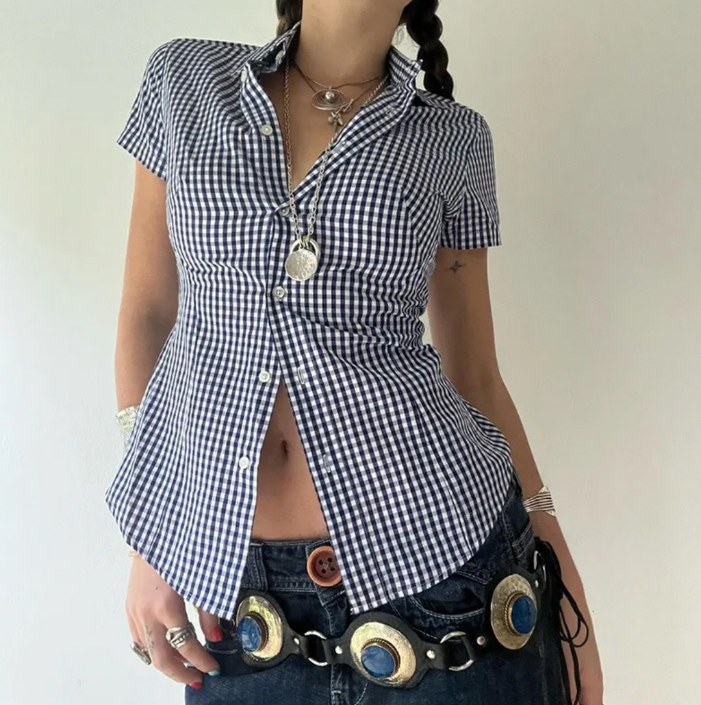 Plaid Button-Up Slim Fit Cardigan