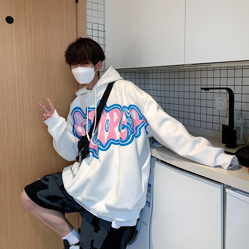 Fashion Print Loose Hoodie Sweatshirt Jacket | Streetwear