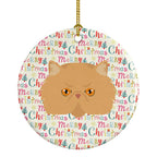 Persian Modern Cat Christmas Ceramic Ornament