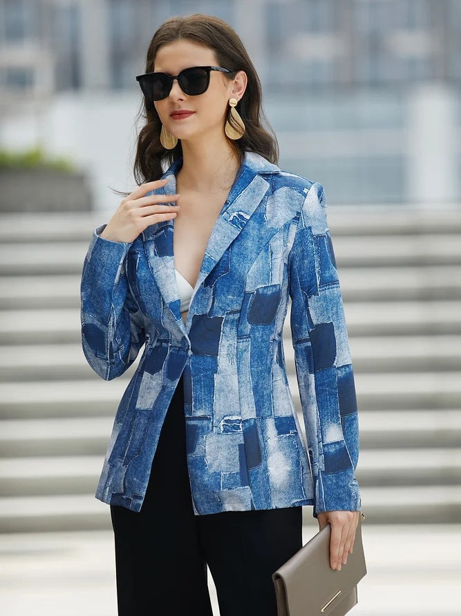 Fashionable and Versatile Printed Motorcycle Jacket