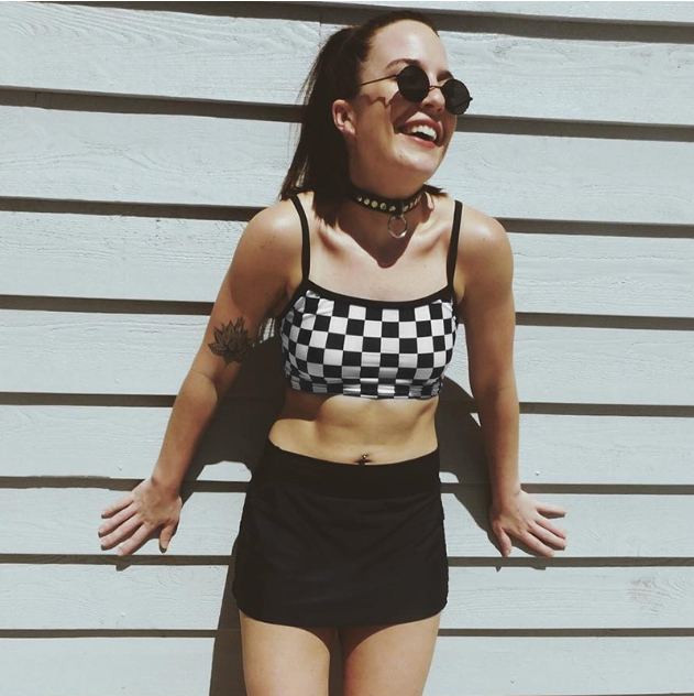 Summer Women's Black and White Checkered Tank Top