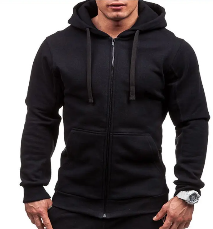 Sweatshirt Men's Zipper Hooded Jacket Men's European And American Hooded Solid Color Cardigan | Streetwear