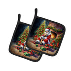 Lakeland Terrier and Santa Claus Pair of Pot Holders