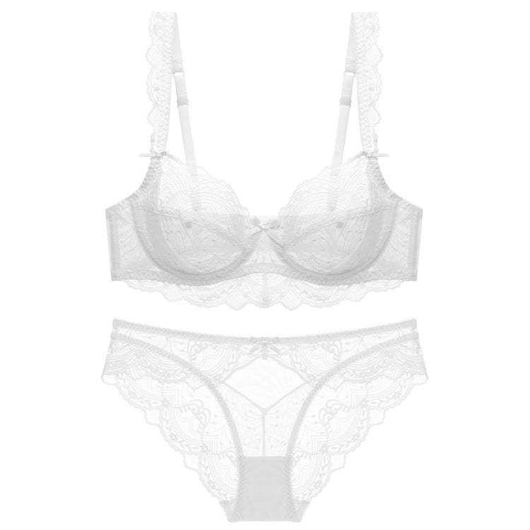 Women's Ultra-Thin Lace Bra Set for Large Breasts