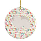 German Spitz Merry Christmas Ceramic Ornament