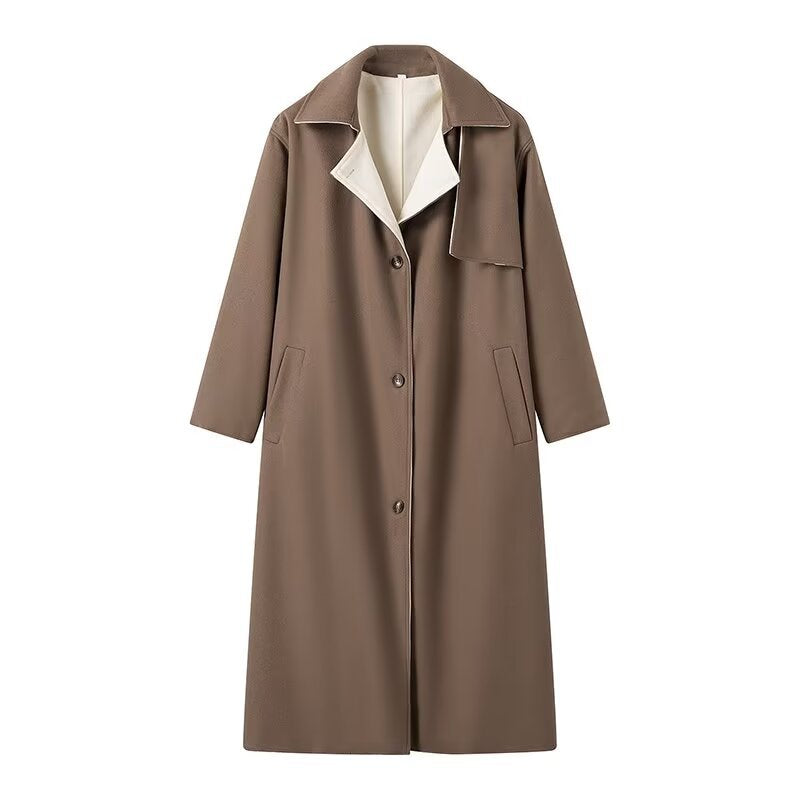 Long Style Woolen Coat for Women