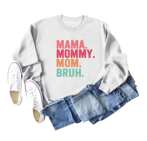 Loose Fit European American Letter Print Pullover Sweater | Streetwear