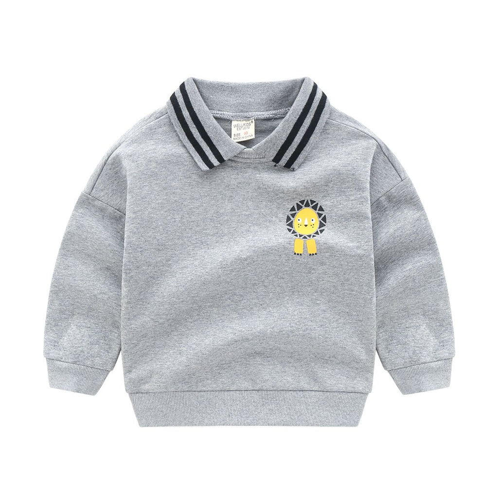 Striped Cartoon Pullover Jacket for Kids
