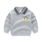 Striped Cartoon Pullover Jacket for Kids