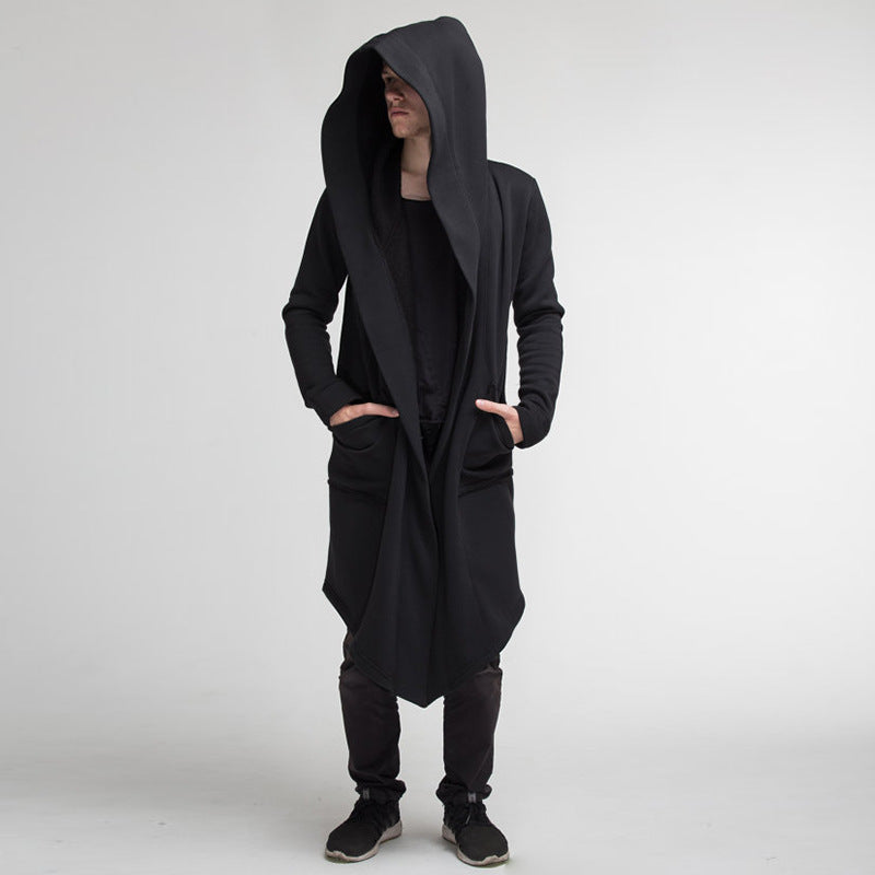European American Long Hooded Cardigan Coat