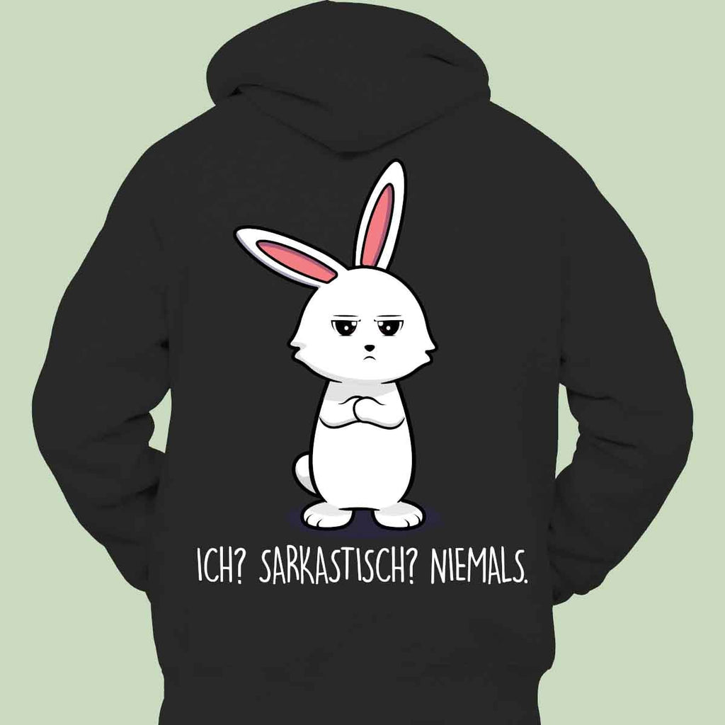 Unisex Satirical Rabbit Hoodie with Back Print | Streetwear