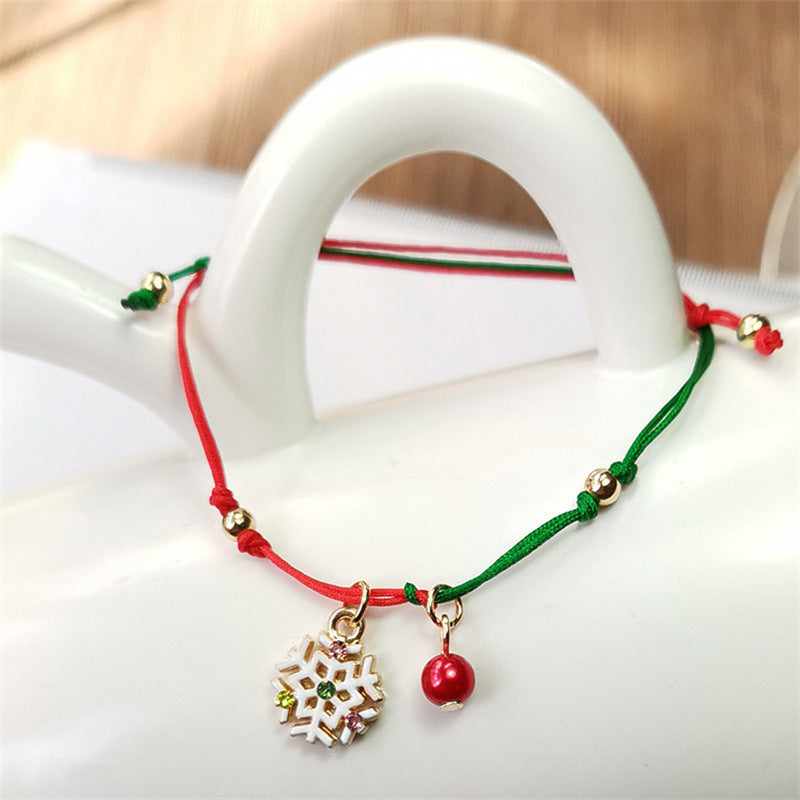 Hand-woven Christmas Ornaments Bracelet for Women
