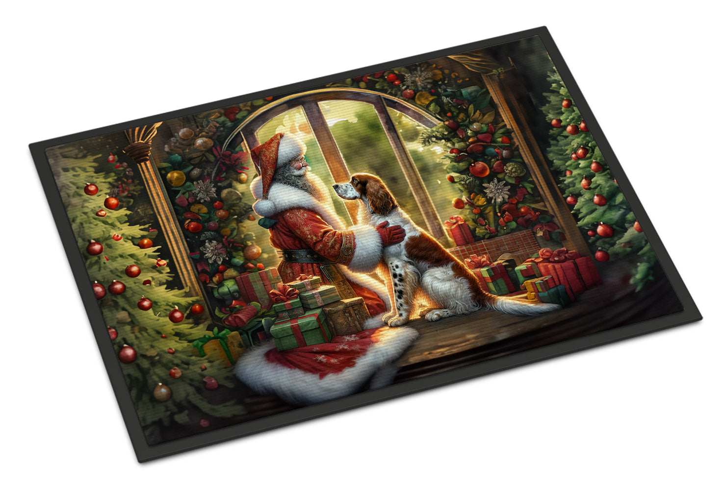 English Setter and Santa Claus Doormat