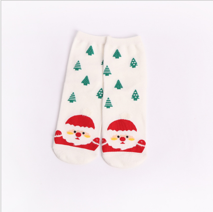 Cute Cartoon Christmas Socks for Women, Cotton Crew Length