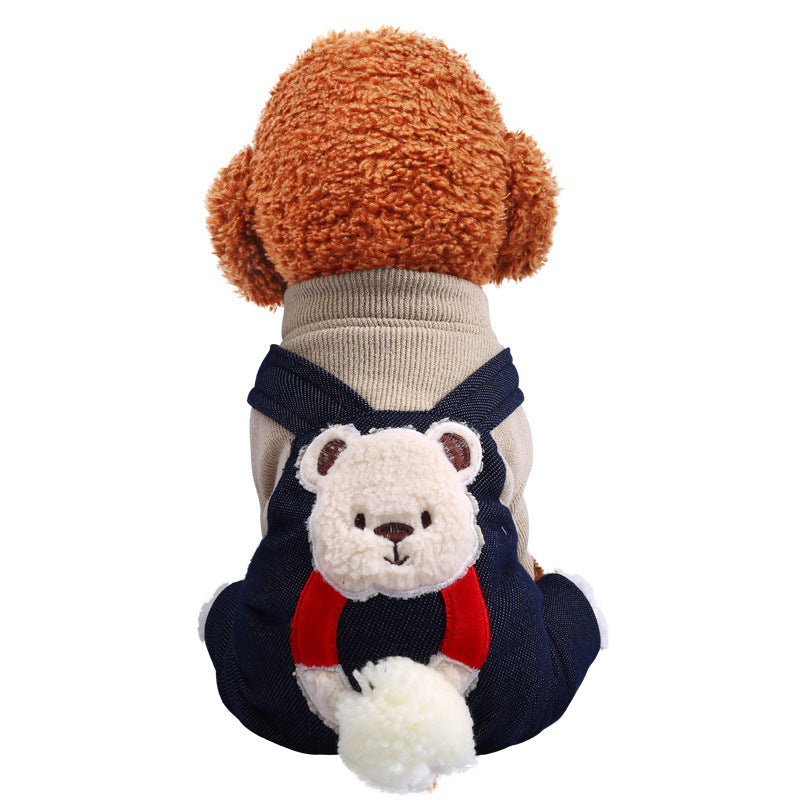 Warm Thick Cotton Padded Hug Bear Four-Legged Coat