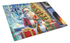 Boxer and Santa Claus Glass Cutting Board