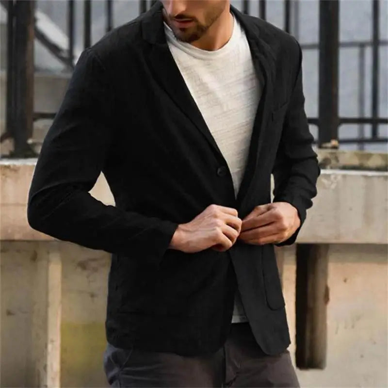 2023 Men's Casual Cotton Linen Loose Suit Coat