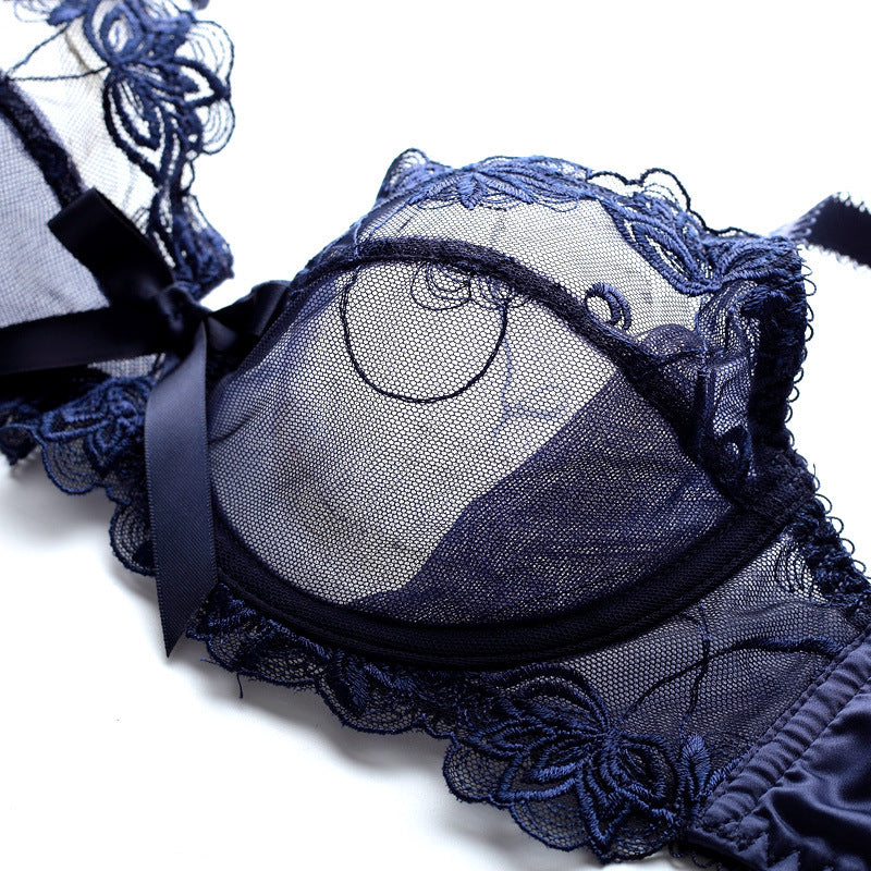 Ultra-Thin Plus Size Lace Bra and Underwear Set