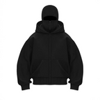 Barrack Hooded Face Mask Zipper Sweatshirt | Streetwear
