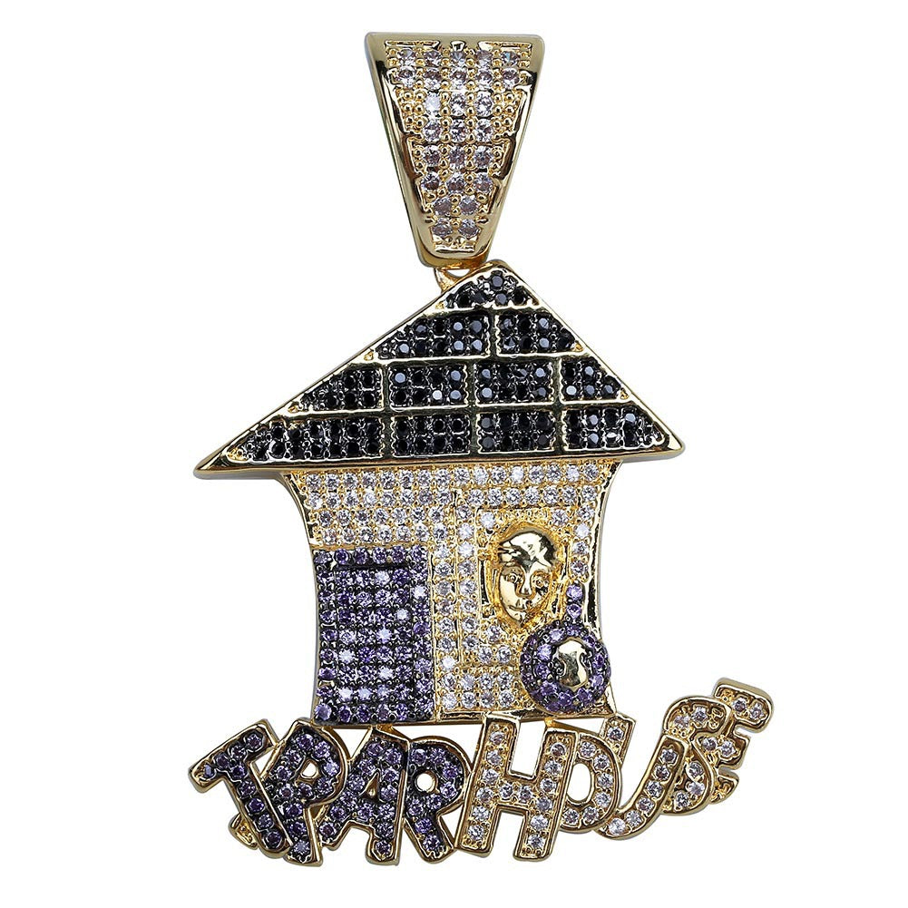 Cute Cartoon Christmas House Pendant Necklace