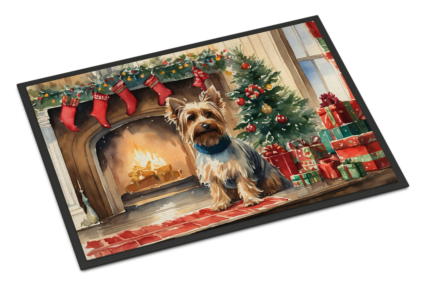 Silky Terrier Cozy Christmas Doormat