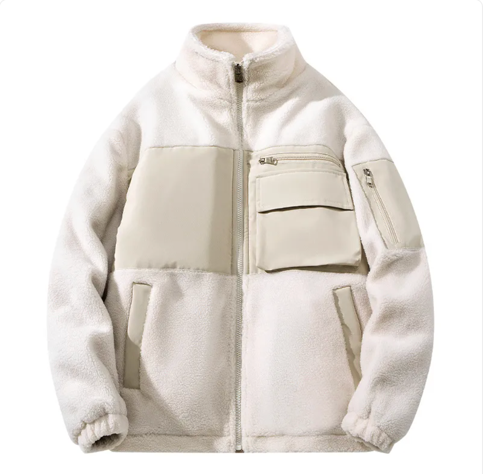 Thick Warm Cotton-Padded Stand Collar Workwear Coat
