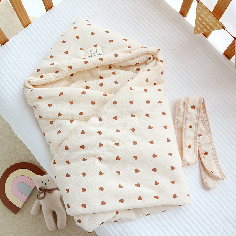 Newborn Crepe Beanie Fleece Quilted Bag | Embroidered Cap