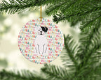 Merry Christmas White Boxer Cooper Ceramic Ornament