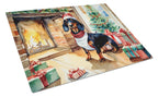 Dachshund Cozy Christmas Glass Cutting Board